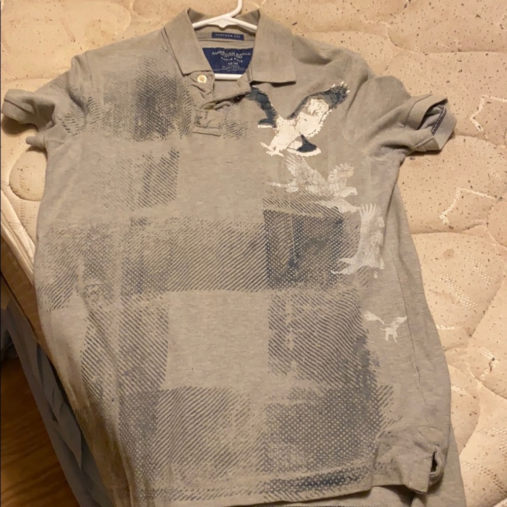 Mean American Eagle Polo Shirt Size Medium